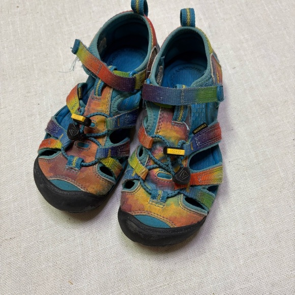 Keen Girls 13 Newport H2 Blue Rainbow Kids Sandals Water Shoes Outdoor Hiking - Picture 1 of 7